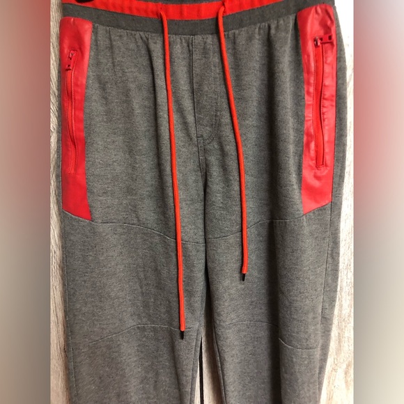 Atomic Black Label Track Pants Grey And Red 28” Waist Zipper Pockets - Picture 2 of 10